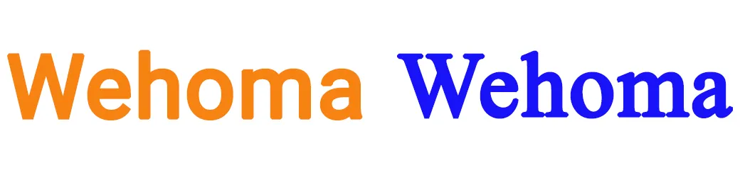Ein Bild mit dem Wort "Wehoma" in sans serif Schriftart links und dem Wort "Wehoma" in serif Schriftart, rechts.