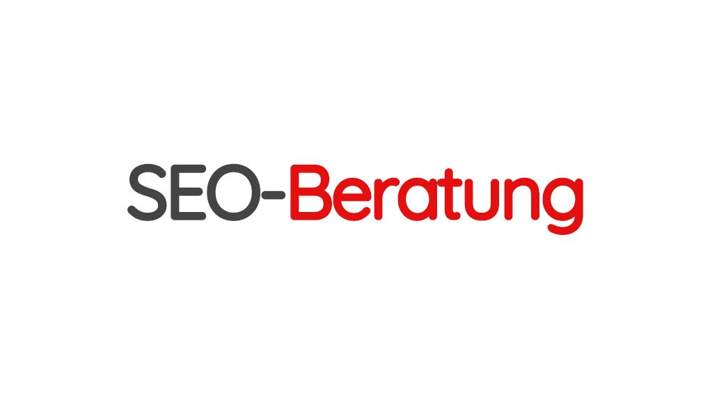 Das Wort "SEO-Beratung" in Grau und "Beratung" in Rot. Der Stil ist einfach und modern